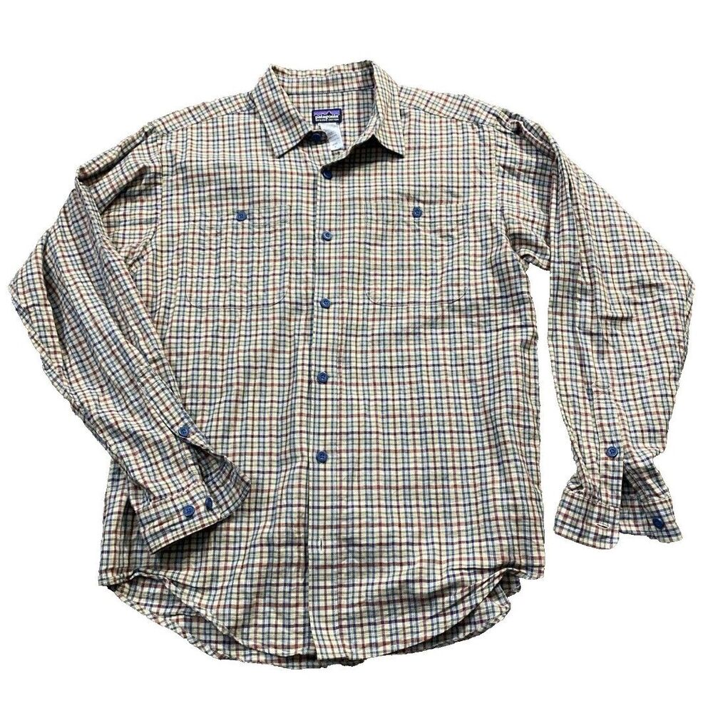 Patagonia Organic Cotton Plaid Button Up Shirt Long Sleeve Size Medium